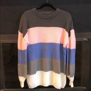 Striped Sweater With Cuffed sleeve size L